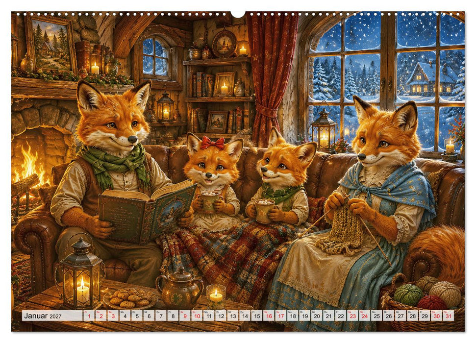 Ein Jahr im Fuchswald - Magische Jahreszeiten (CALVENDO Premium Wandkalender 2027)