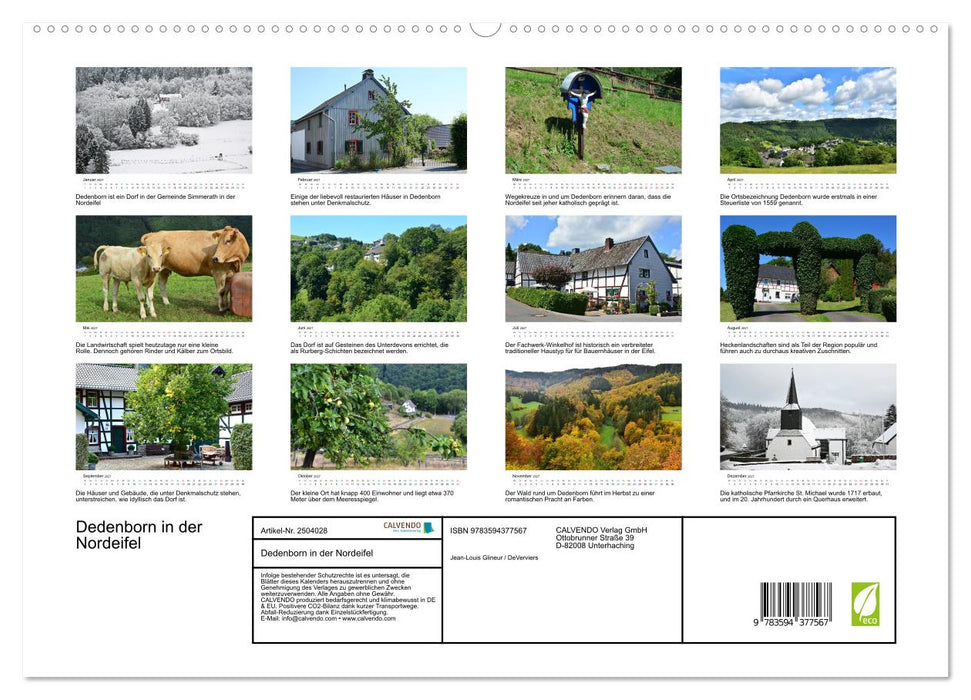 Dedenborn in der Nordeifel (CALVENDO Premium Wandkalender 2027)