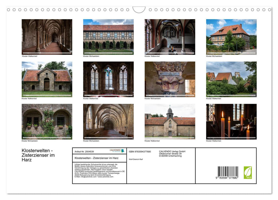 Klosterwelten - Zisterzienser im Harz (CALVENDO Wandkalender 2027)
