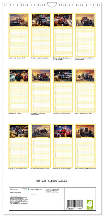 Hot Road - Oldtimer Nostalgie (CALVENDO Familienplaner 2027)