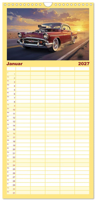 Hot Road - Oldtimer Nostalgie (CALVENDO Familienplaner 2027)