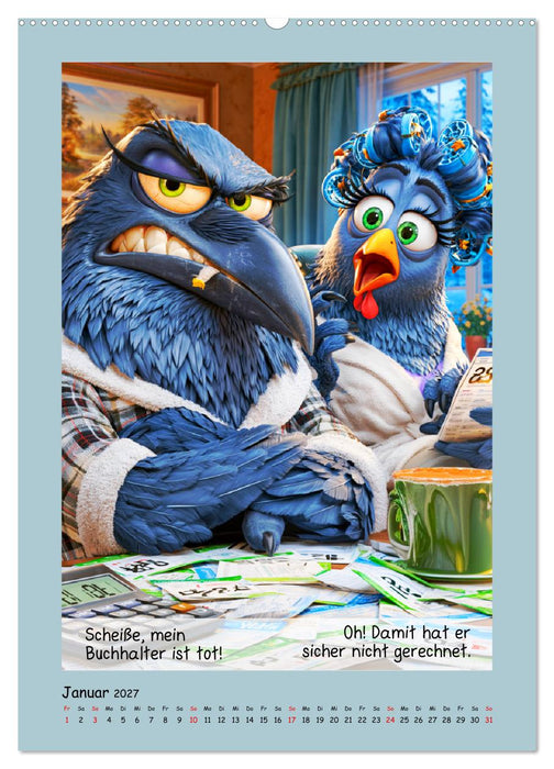 Gemeine Raben. Galgenvögel und schwarzer Humor vom Feinsten (CALVENDO Wandkalender 2027)