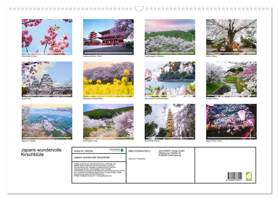 Japans wundervolle Kirschblüte (CALVENDO Wandkalender 2027)