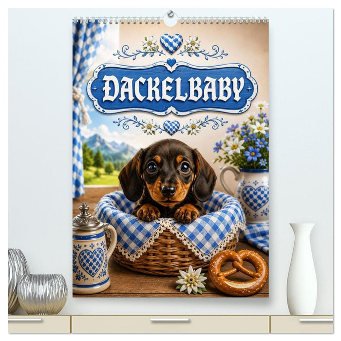 Dackelbaby- A bissl frech, ganz vui liab! (CALVENDO Premium Wandkalender 2027)