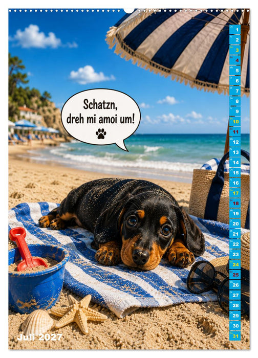 Dackelbaby- A bissl frech, ganz vui liab! (CALVENDO Premium Wandkalender 2027)