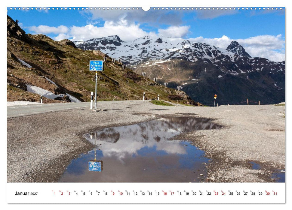 Kurztrip in die Schweiz - Weiße Gipfel, blaue Seen, rote Bahn (CALVENDO Wandkalender 2027)