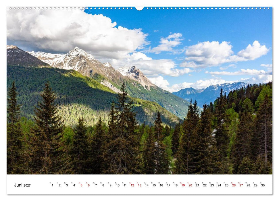 Kurztrip in die Schweiz - Weiße Gipfel, blaue Seen, rote Bahn (CALVENDO Wandkalender 2027)