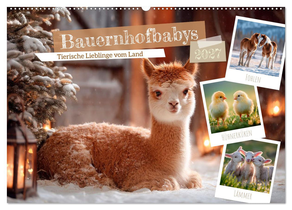 Bauernhofbabys - Tierische Lieblinge vom Land (CALVENDO Wandkalender 2027)