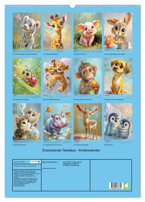 Entzückende Tierbabys - Kinderkalender (CALVENDO Wandkalender 2027)