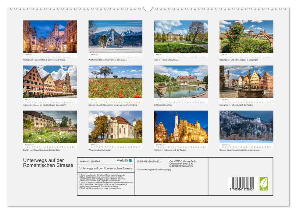 Unterwegs auf der Romantischen Strasse (CALVENDO Premium Wandkalender 2027)