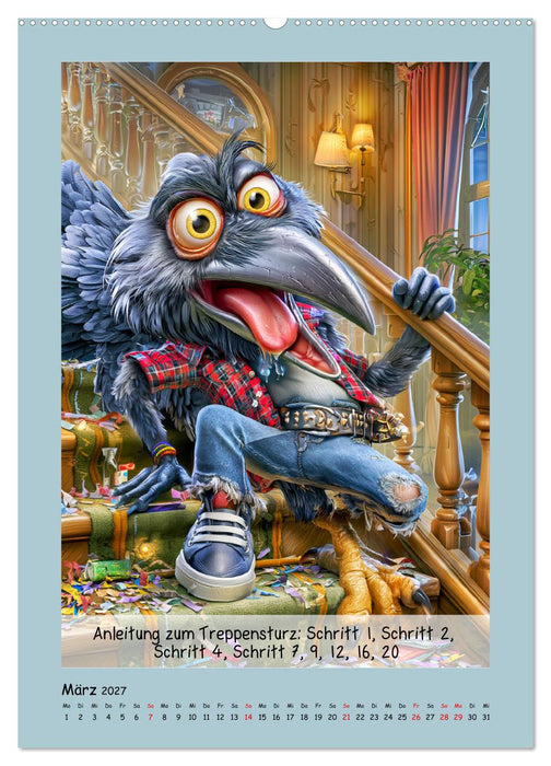 Gemeine Raben. Galgenvögel und schwarzer Humor vom Feinsten (CALVENDO Premium Wandkalender 2027)
