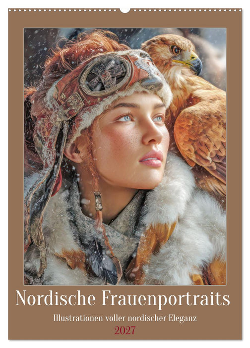 Nordische Frauenportraits - Illustrationen voller nordischer Eleganz (CALVENDO Wandkalender 2027)