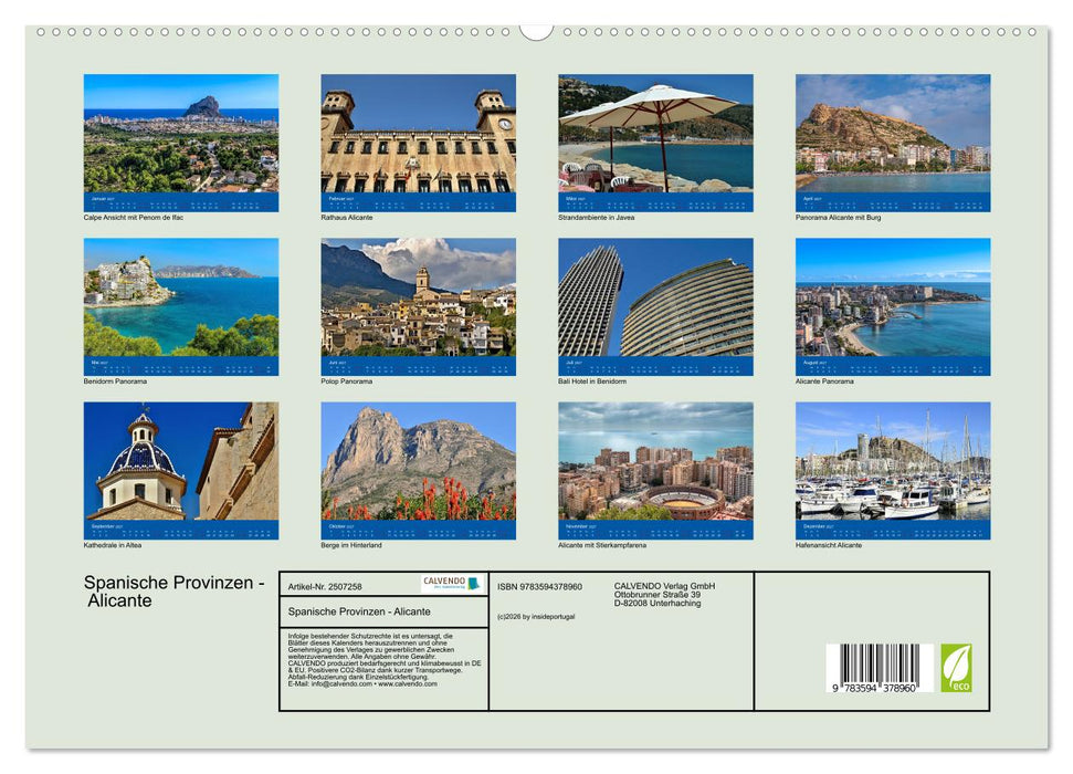 Spanische Provinzen - Alicante (CALVENDO Premium Wandkalender 2027)