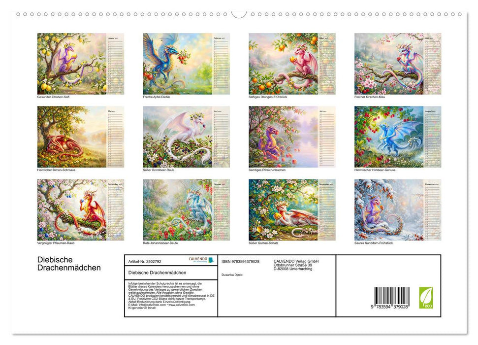 Diebische Drachenmädchen (CALVENDO Premium Wandkalender 2027)