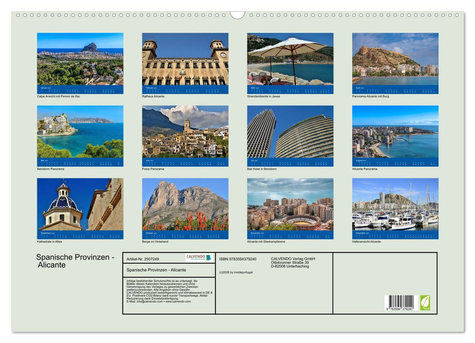 Spanische Provinzen - Alicante (CALVENDO Wandkalender 2027)