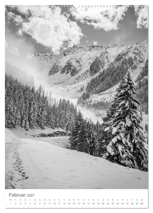 Faszination Alpen in Schwarz-Weiß (CALVENDO Premium Wandkalender 2027)