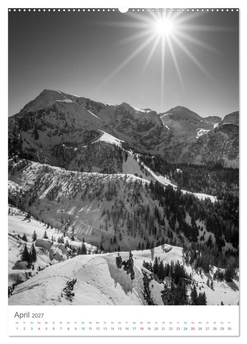 Faszination Alpen in Schwarz-Weiß (CALVENDO Premium Wandkalender 2027)