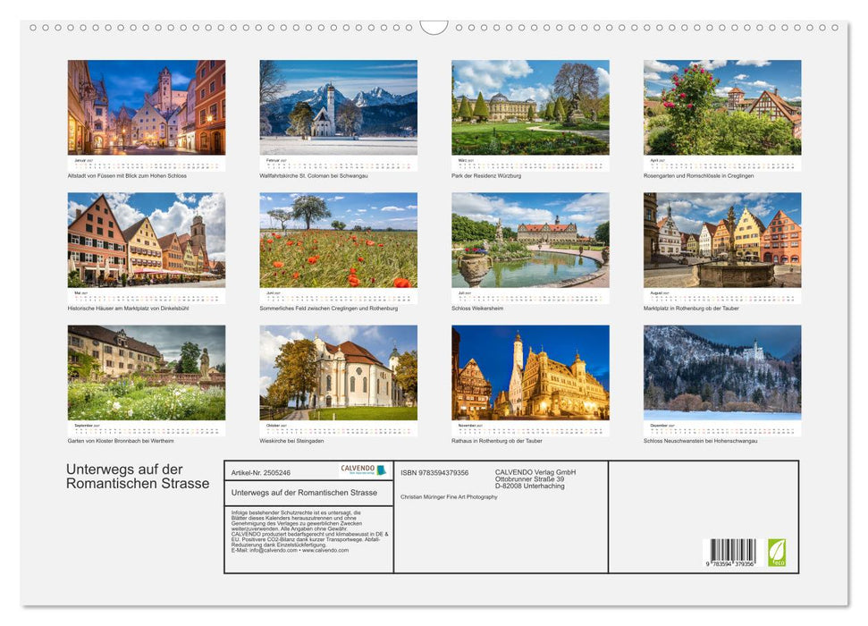Unterwegs auf der Romantischen Strasse (CALVENDO Wandkalender 2027)