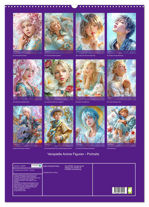 Verspielte Anime Figuren - Portraits (CALVENDO Wandkalender 2027)