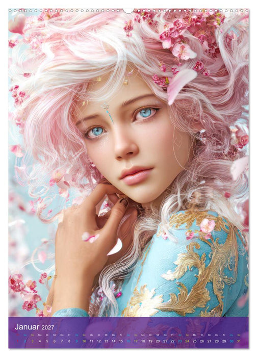 Verspielte Anime Figuren - Portraits (CALVENDO Wandkalender 2027)