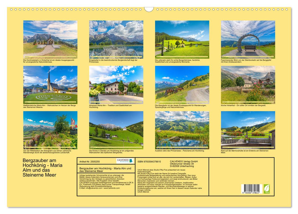 Bergzauber am Hochkönig - Maria Alm und das Steinerne Meer (CALVENDO Wandkalender 2027)