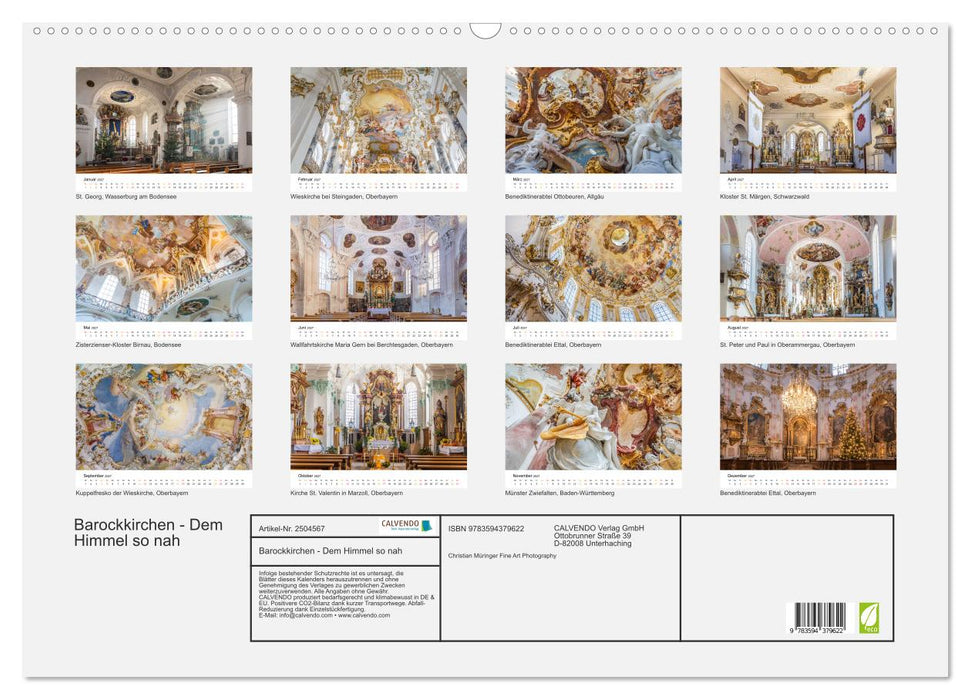 Barockkirchen - Dem Himmel so nah (CALVENDO Wandkalender 2027)