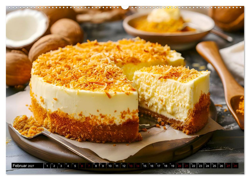 Käsekuchen Kalender - Köstliche Dessertmomente (CALVENDO Premium Wandkalender 2027)