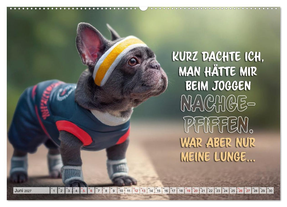 Menschlich auf vier Pfoten - Lustige Frenchies (CALVENDO Wandkalender 2027)