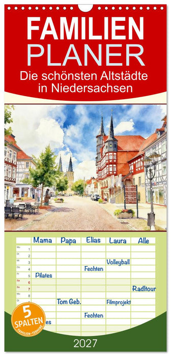 Die schönsten Altstädte in Niedersachsen (CALVENDO Familienplaner 2027)