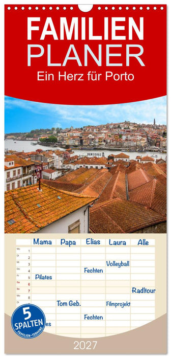 Ein Herz für Porto (CALVENDO Familienplaner 2027)