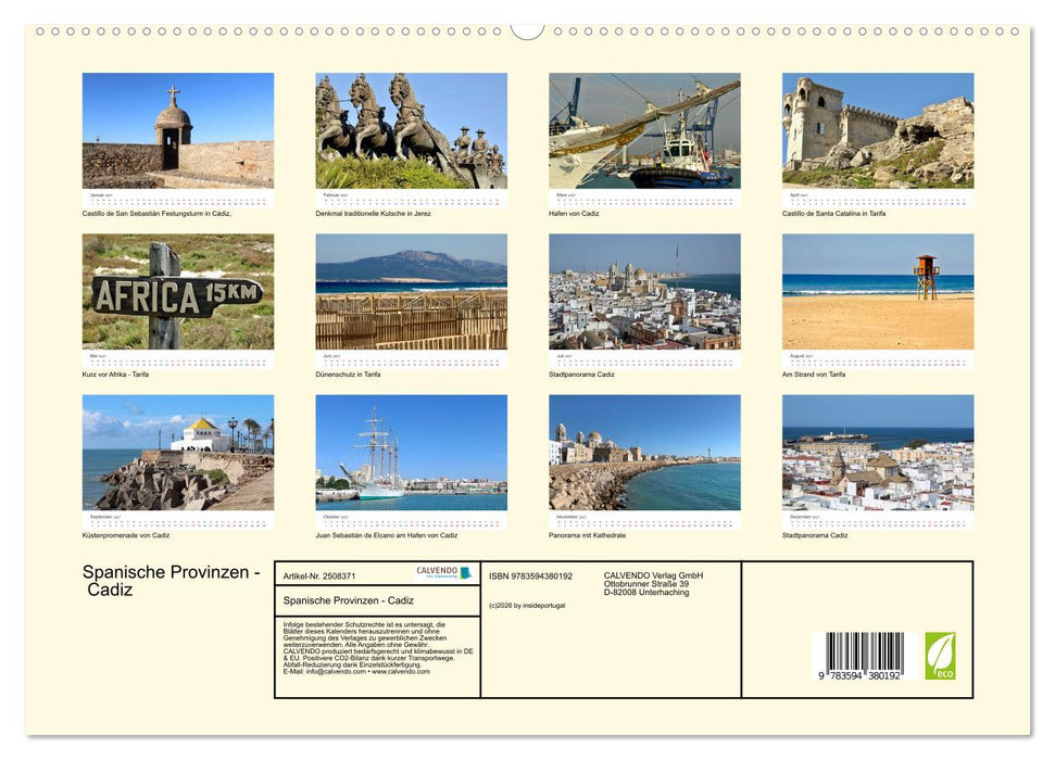 Spanische Provinzen - Cadiz (CALVENDO Premium Wandkalender 2027)