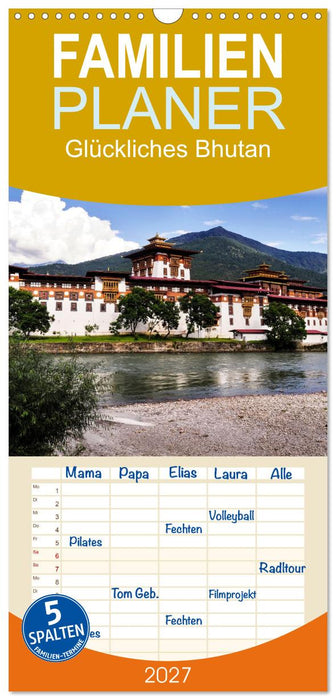 Glückliches Bhutan (CALVENDO Familienplaner 2027)