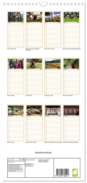 Glückliches Bhutan (CALVENDO Familienplaner 2027)