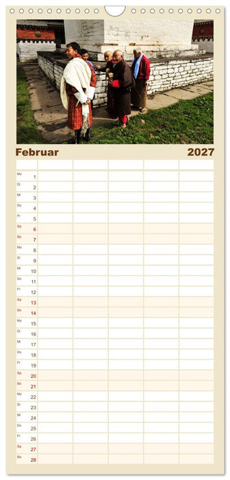 Glückliches Bhutan (CALVENDO Familienplaner 2027)