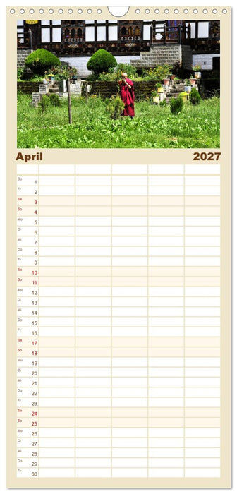 Glückliches Bhutan (CALVENDO Familienplaner 2027)