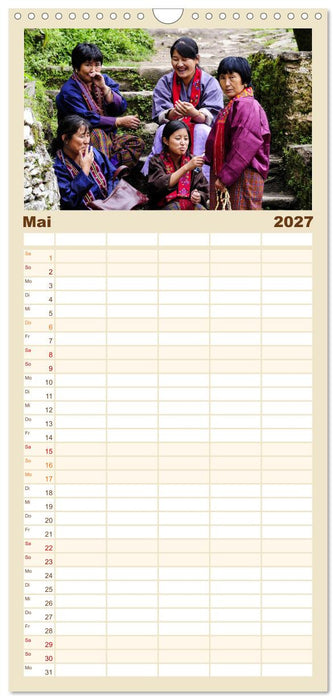 Glückliches Bhutan (CALVENDO Familienplaner 2027)