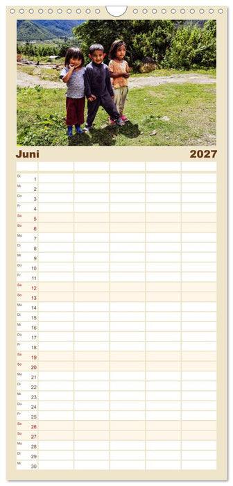 Glückliches Bhutan (CALVENDO Familienplaner 2027)
