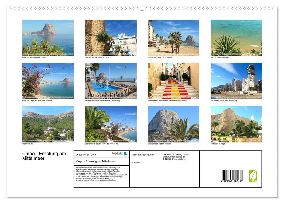 Calpe - Erholung am Mittelmeer (CALVENDO Premium Wandkalender 2027)