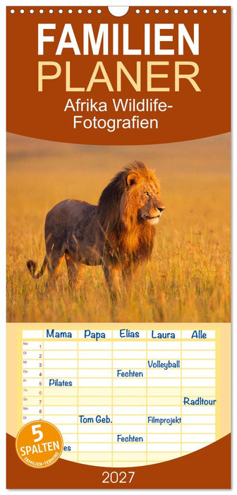Afrika Wildlife-Fotografien (CALVENDO Familienplaner 2027)