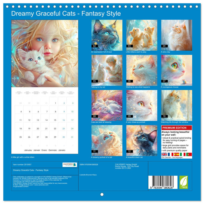 Dreamy Graceful Cats - Fantasy Style (CALVENDO Monthly Calendar 2027)