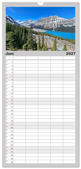Kanada Nationalparks und die Magie des Wassers (CALVENDO Familienplaner 2027)