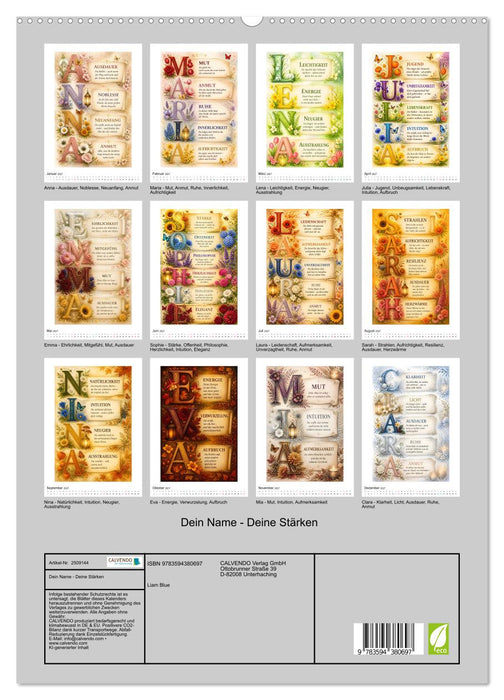 Dein Name - Deine Stärken (CALVENDO Premium Wandkalender 2027)