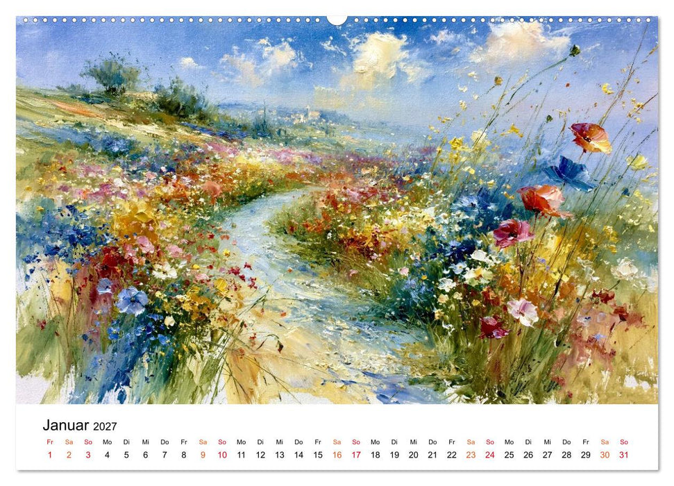 Blumenmeere - Impressionistische Felder und Horizonte (CALVENDO Wandkalender 2027)