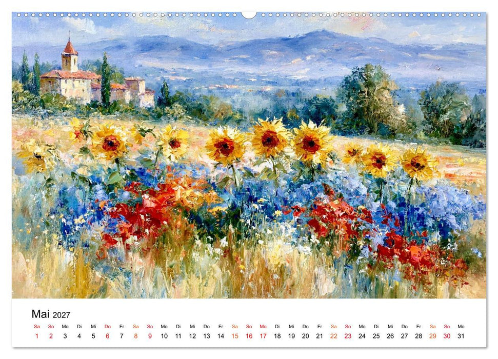 Blumenmeere - Impressionistische Felder und Horizonte (CALVENDO Wandkalender 2027)