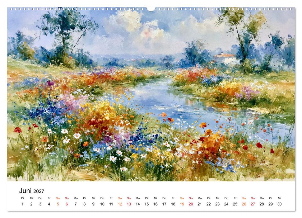 Blumenmeere - Impressionistische Felder und Horizonte (CALVENDO Wandkalender 2027)