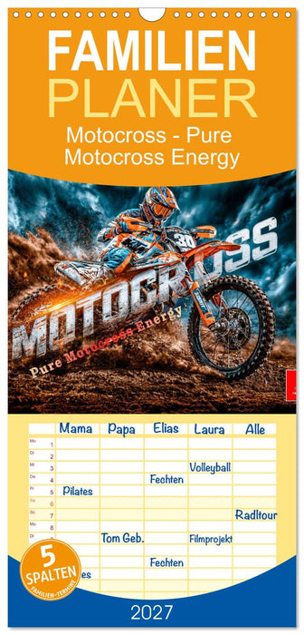 Motocross - Pure Motocross Energy (CALVENDO Familienplaner 2027)