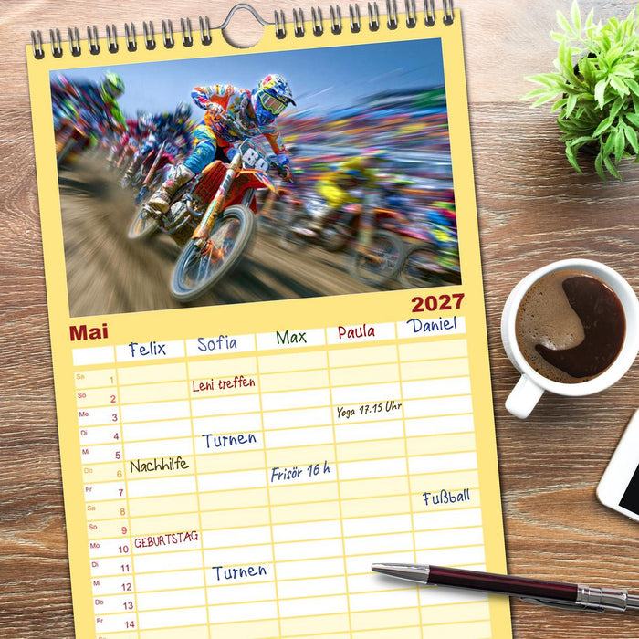 Motocross - Pure Motocross Energy (CALVENDO Familienplaner 2027)