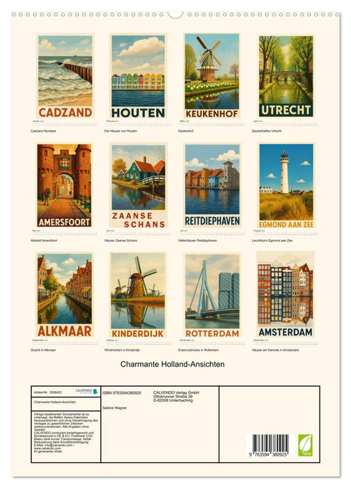 Charmante Holland-Ansichten (CALVENDO Premium Wandkalender 2027)