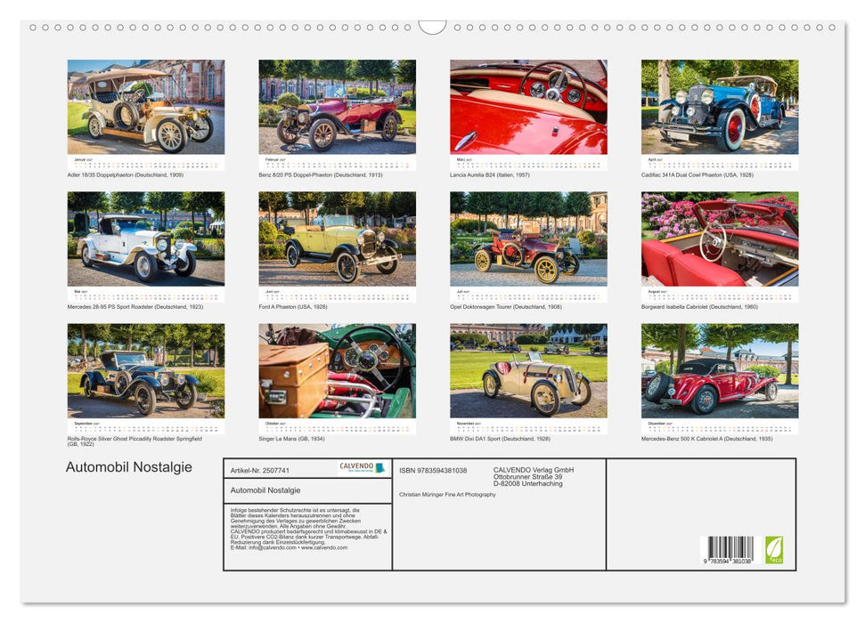 Automobil Nostalgie (CALVENDO Wandkalender 2027)