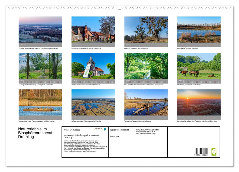 Naturerlebnis im Biosphärenreservat Drömling (CALVENDO Wandkalender 2027)